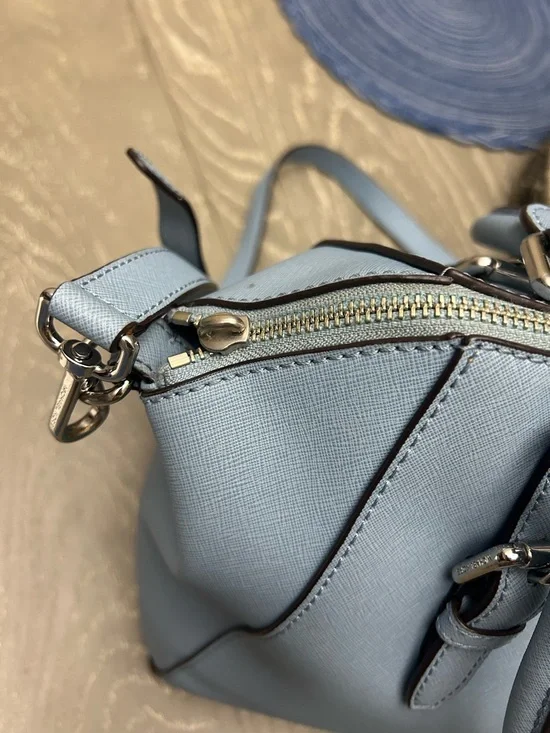 Michael Kors Powder Blue Saffiano Leather Satchel with Detachable Strap - Picture 6 of 10